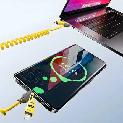 Level up your charging game! 🌟 Check out this 4-in-1 Spring Telescopic USB Type C Cable – 65W power, quick charging, and perfect for iPhone 15/14/13/12! 🔌⚡️ #TechEssentials #ChargingMadeEasy